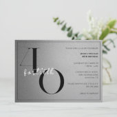 Invitation Trendy Shiny Modern Unisex 40th Birthday (Debout devant)