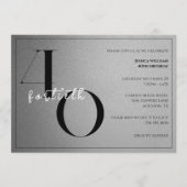 Invitation Trendy Shiny Modern Unisex 40th Birthday (Devant)