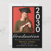 Invitation Trendy Simple Modern Photo Graduation Décontractée (Devant)