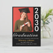 Invitation Trendy Simple Modern Photo Graduation Décontractée (Debout devant)