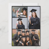 Invitation Trendy Simple Modern Photo Graduation Décontractée (Dos)