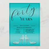 Invitation Trendy Stiletto's Modern Feminine 40th Birthday (Devant)