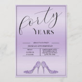 Invitation Trendy Stiletto's Modern Feminine 40th Birthday (Devant)