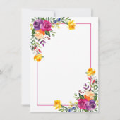Invitation Trendy Technicolor Boho Floral Wedding Reception (Dos)