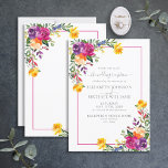 Invitation Trendy Technicolor Boho Floral Wedding Reception<br><div class="desc">Pretty and trendy,  this technicolor boho floral wedding Reception invitation features hand painted watercolor florals in shades of purple,  orange,  fuchsia and yellow,  with rustic hand lettered script typography. Contact designer for matching products. Copyright Elegant Invites,  all rights reserved.</div>