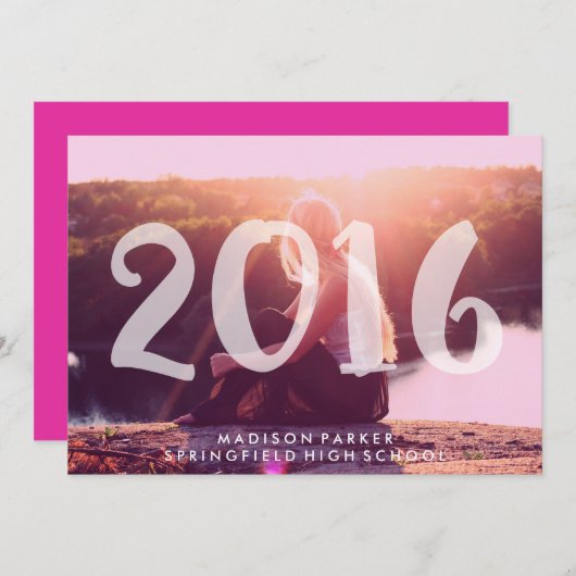 Invitation Trendy Tint rose Tint transparent superposition ph (Devant / Derrière)