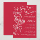 Invitation Trendy Whimsical Shes Tying The Knot Bridal Shower (Devant / Derrière)