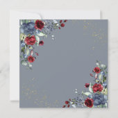 Invitation TrendyLight Dusty Blue Bourgogne Gold Floral Carré (Dos)