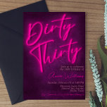 Invitation Trente - 30e anniversaire<br><div class="desc">Invitation minimaliste avec néon design et couleur rose Fuschia ont été utilisés sur le titre pour donner à l'invitation un look alléchant avec granit violet foncé comme texture sur l'arrière - plan pour correspondre.</div>