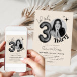 Invitation Trente-30e anniversaire Beige Noir Photo moderne<br><div class="desc">*Utilisez une photo carré pour remplacer l'image. Fêtez l'entrée grandiose dans les années trente avec notre 30e anniversaire Black Beige Modern Photo Invitation pour hommes et femmes. Ce design élégant et sophistiqué allie des tons noir et beige intemporels pour une touche moderne. Personnalisez l'invitation avec votre photo et vos détails...</div>