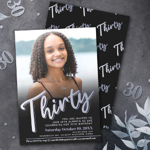 Invitation Trente 30e anniversaire couleur du script photo