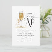 Invitation Trente AF Champagne Noir et Or 30e anniversaire (Debout devant)