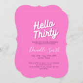 Invitation Trente Anniversaire Fête Rose Chaud (Devant / Derrière)