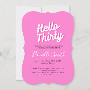 Invitation Trente Anniversaire Fête Rose Chaud