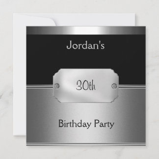 Invitation Trente ans Anniversaire Fête Homme Métal Noir Arge
