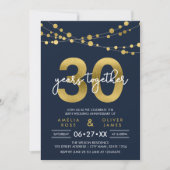 Invitation Trente ans de mariage Blue Strings of Lights (Devant)