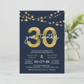 Invitation Trente ans de mariage Blue Strings of Lights (Debout devant)
