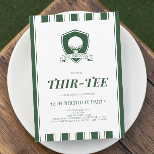 Invitation Trente ans élégants Hommes Verts Golf Fête d'anniv