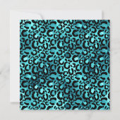 Invitation Trente ans, Glamour Léopard Bleu Turquoise (Dos)