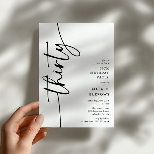 Invitation Trente ans, Joyeux Anniversaire de Script