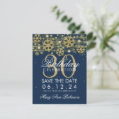 Invitation Trente ans Navy Bleu Anniversaire Date de sauvegar (Debout devant)