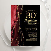 Invitation Trente ans Rouge Agate Or Noir