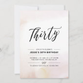 Invitation Trente | Aquarelle minimale de 30e anniversaire (Devant)