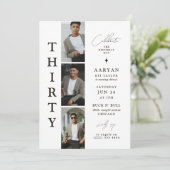 Invitation TRENTE Bande photo élégant 30e anniversaire (Debout devant)