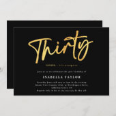 Invitation Trente Black Gold 30e anniversaire (Devant / Derrière)