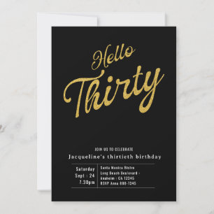 Invitation Trente Black Gold moderne 30e anniversaire