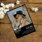 Invitation Trente Black Photo moderne 30e anniversaire invita