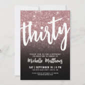Invitation Trente Black Rose Gold 30e anniversaire (Devant)