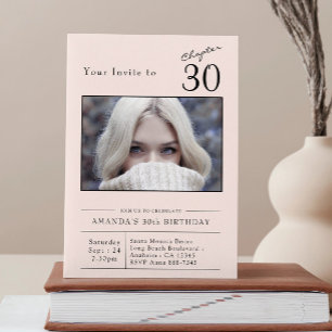Invitation Trente Blush Pink 30e Anniversaire Photo