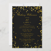 Invitation trente-cinquième Confettis fascinants d'or (Dos)