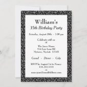 Invitation trente-cinquième Motif noir et blanc de fête (Devant)