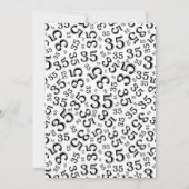 Invitation trente-cinquième Motif noir et blanc de fête (Dos)
