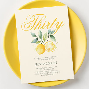 Invitation Trente Citron Jaune Citrus 30e Fête d'Anniversaire