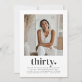 Invitation Trente Coeurs Photo Carré Anniversaire (Devant)