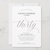 Invitation TRENTE élégant anniversaire chic moderne champigno (Devant)