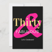 Invitation Trente et fabuleux 30e anniversaire Black Gold Ros (Dos)