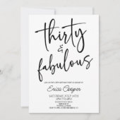 Invitation Trente et fabuleux minimum 30e fête d'anniversaire (Devant)