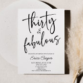 Invitation Trente et fabuleux minimum 30e fête d'anniversaire