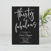 Invitation Trente & Fabuleux Minimal 30e Anniversaire (Debout devant)