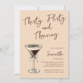 Invitation Trente Flirty et Martini prospère 30e anniversaire (Devant)