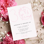 Invitation Trente, Flirty florissant rose moderne 30e anniver<br><div class="desc">Fêtez le fabuleux jalon de l'âge de 30 ans avec notre invitation chic et branchée de fête d'anniversaire Trente, flirt et rose vif! Avec le slogan accrocheur "trente, flirté et prospère", cette invitation donne le ton pour une fête amusante et passionnante. Rocheuse dans les tons roses, cette carte allie élégance...</div>