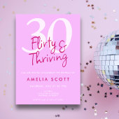 Invitation Trente, Flirty florissant rose moderne 30e anniver