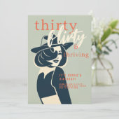 Invitation Trente Flirty Thriving Retro Chic 30e anniversaire (Debout devant)