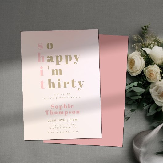 Invitation Trente Funny Pink, 30e Anniversaire, Je Suis Heure