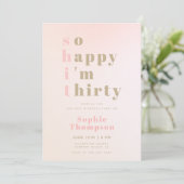 Invitation Trente Funny Pink, 30e Anniversaire, Je Suis Heure (Debout devant)