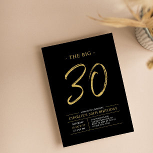 Invitation Trente Gold & Black 30th Birthday Party